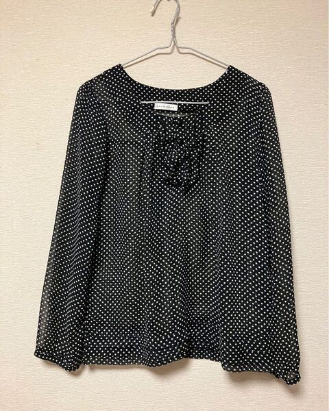 値下げ avv ドット ブラウス シースルー ドット柄