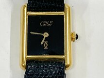 Cartier カルティエ マストタンクアメリカン 725 レディース腕時計 黒文字盤 ブラック×ゴールド 稼働品 手巻き アンティーク ヴィンテージ_画像1