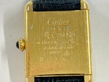 Cartier カルティエ マストタンクアメリカン 725 レディース腕時計 黒文字盤 ブラック×ゴールド 稼働品 手巻き アンティーク ヴィンテージ_画像9
