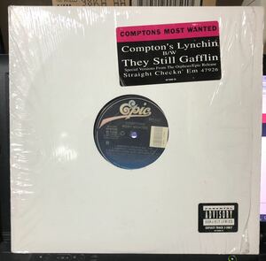 激レア シュリンク ステッカー ウェッサイ 1991 Comptons Most Wanted / Compton's Lynchin ｂ/w They Still Gafflin Original US 12 Epic