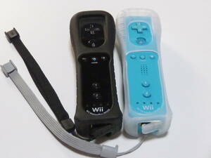 R094【送料無料 即日発送 動作確認済】Wii モーションプラス　リモコン 内蔵　ストラップ 任天堂 純正 RVL-036　ブラック 青 ブルー