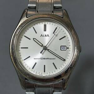 5510/19　GJ52474　ALBA　V732-0J70　クォーツ　3針　カレンダー　メンズ　シルバーカラー　腕時計　セイコー　アルバ