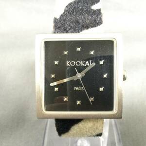 5510/27　GJ52514　KOOKAI　クォーツ　3針　スクエア型　ブラックフェイス　腕時計