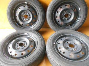 ET4997 TOPY鉄ホイール 出光 DURAN MU:TECH 155/65R13 4本セット バリ山 4.00B 100 2020年製タイヤ