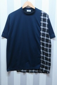 2-5663A/EN ROUTE ソリッドチェック アシンメトリーTシャツ アンルート 送料200円 