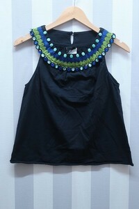 2-5753A/ANNA SUI ビジュー付刺繍タンクトップ アナスイ 送料200円 