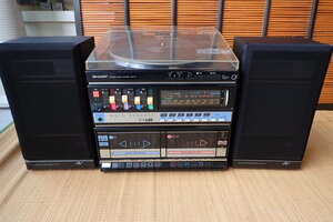 13-38　シャープ　ステレオミュージックシステム　GS-TV1　CP-TV1　pepe ステレオラジオ　Wカセット　レコードプレーヤー　レトロ