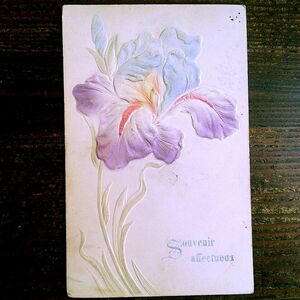 花(5)A84◆エンボス アンティークポストカード フランス ドイツ ベルギー イタリア イギリス ビンテージ 外国絵葉書