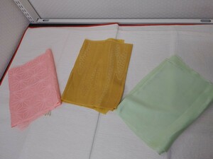 YA4832 和装小物　可愛い　帯あげ　帯揚げ　絹　3点セット　未使用品