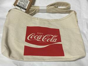 Coca-Cola コカ・コーラ コットン ショルダーバッグ レッド 赤ロゴ 展示未使用品