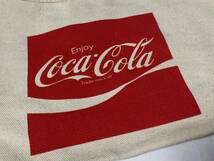 Coca-Cola コカ・コーラ コットン ショルダーバッグ レッド 赤ロゴ 展示未使用品_画像2