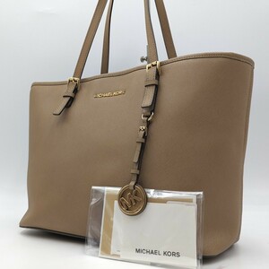 1円 MICHEAL KORS【美品】 マイケルコース レディース トートバッグ ビジネスバッグ レザー ブラウン A4 肩掛け メンズ ビジネス 通勤通学