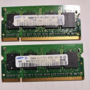 ジャンク品　 ddr2 256MB2枚 （512MB） SAMSUNG　動作未確認の為ジャンク品となります。