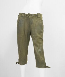 RALPH LAUREN * leather 7 minute height pants khaki size 9 cow leather military Ralph Lauren *G108