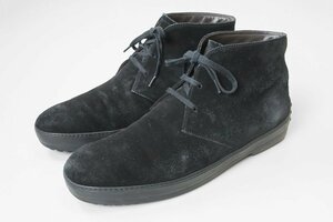 【送料無料】 TOD'S ◆ ゴンミーニ チャッカブーツ 9(28cm) 黒 スエード *定価約6万円 ショートブーツ シューズ 靴 トッズ ◆D-3