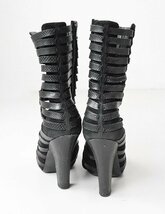 BOTTEGA VENETA ◆ レザー ヒール ショートブーツ 36 (約23cm) 黒 サイドジップ 靴 ボッテガヴェネタ ◆G1016_画像2