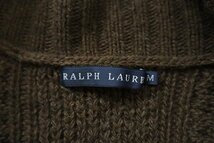 RALPH LAUREN ◆フリンジ カーディガン Mサイズ ブラウン カシミア混 ボタンレス 羽織 ラルフローレン ◆G103_画像7