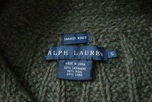 RALPH LAUREN ◆ カシミア混 半袖 カーディガン Sサイズ オリーブ セーター ニット ラルフローレン ◆G103_画像6