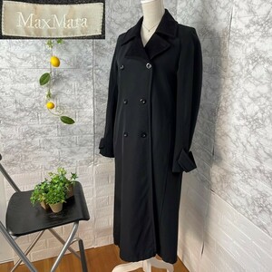 Max Mara マックスマーラ 銀タグ レディース 38 M程度 ロングコート ブラック 黒