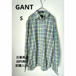 【GANT】ガント(S)　美品　シャツ　チェックシャツ　トップス　古着　男女兼用
