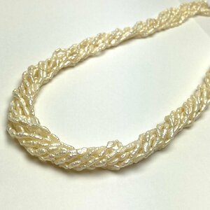 rm) 淡水パール 真珠 8連 ネックレス シルバー金具 総重量:約 54g アクセサリー ※中古 保管品