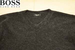 HUGO BOSS ヒューゴ ボス ウール 黒 プレーン ニット セーター 2XL 冬 (H00102305)