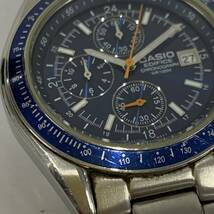 動作未確認 カシオ エディフィス クロノグラフ クォーツ デイト 腕時計 EF-503 メンズ ブルー系文字盤 現状品メンズ腕時計 カ17_画像3