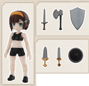 ガシャポンクエスト 冒険の始まり編 勇者の娘+武器A＋武器B 3種set 青い森のエルフ編 アクアシューターズ デスクトップアーミー