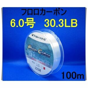 フロロカーボン　6.0号　(30.3LB) 100m 釣り糸　ライン リーダー