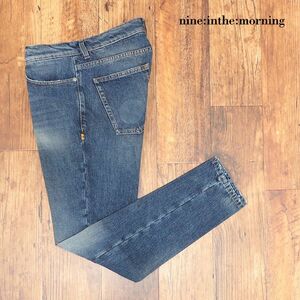 1円/nine：inthe：morning/31インチ/訳 美脚デニムパンツ ハリ コシ ダメージ加工 イタリー製 ジーンズ 新品/青/ブルー/he163/number%/