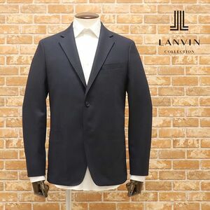 1円/秋冬/LANVIN COLLECTION/50サイズ/訳 快適ジャケット ウール バランサーキュラー ストレッチ 無地 日本製 新品/紺/ネイビー/hb226/