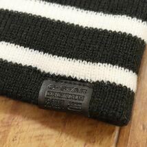 1円/G-STAR RAW/フリーサイズ/ニット帽 EFFO LONG BEANIE STRIPE D04092-K028-1790 ボーダー柄 ビーニー キャップ 新品/黒×白/ga491/_画像4