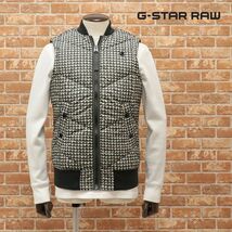 1円/G-STAR RAW/XSサイズ/中綿ベスト WFISTER MEEFIC QUILTED VEST D10696-A557-9786 千鳥 モダン 防寒ジレ 新品/カーキ×白/ft463/_画像1