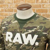 1円/G-STAR RAW/Sサイズ/スウェット GRAPHIC 4 CORE R SW L/S D12883-B141-8111 迷彩 ロゴ レタード トレーナー 新品/カーキ/ga427/_画像3