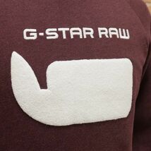 1円/G-STAR RAW/XSサイズ/スウェット REVIR STOR RAGLAN R SW L/S D09851-A611 パイル地ロゴ 丸首トレーナー 新品/赤/ボルドー/gf400/_画像4