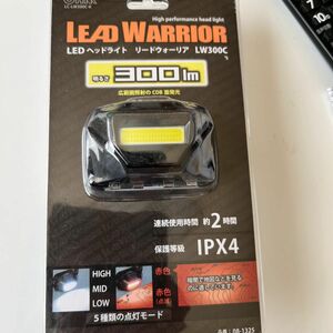 オーム電機 LEDヘッドライト LEAD WARRIOR 乾電池式 300lm LC-LW300C-K 08-1325 OHM