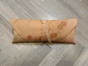 弓道 かけ袋 袱紗 数寄屋袋 ハンドメイド 地紙の地紋に秋草模様