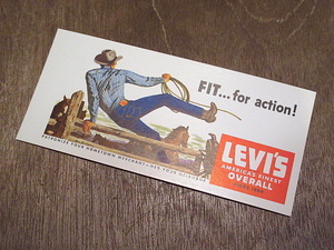 ビンテージ50's●DEADSTOCK Levi'sインクブロッター●201110n15-otclct 1950sデッドストックリーバイスノベルティアドバタイジング