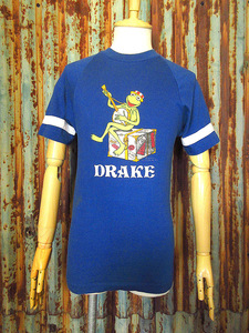 ビンテージ70’s80’s●Championバータグ カーミットプリントTシャツ青size M●231002k2-m-tsh-ot 1970s1980sチャンピオン古着キャラクター