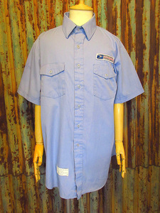 ビンテージ70’s80’s●UNITED STATE POSTAL SERVICEワークシャツ水色size 17-17 1/2●231015j4-m-sssh-wk古着1970s1980sUSPS