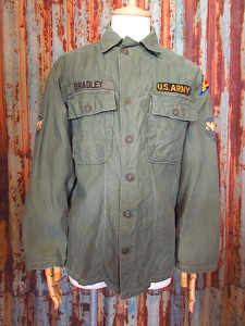 ビンテージ60’s●U.S.ARMY OG-107コットンサテンユーティリティシャツ●231022j4-m-lssh-mlt古着実物ミリタリー初期型軍モノ