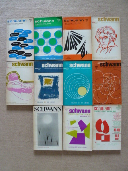 (送料無料)★シュワン レコード カタログ/Schwann Catalog 12冊■1970/1~8、10~12、1970 SUPPLEMENTARY CATALOG/spring