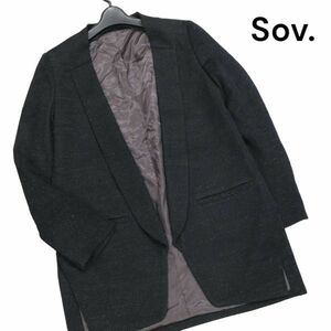 Sov. ダブルスタンダードクロージング 秋冬 ショールカラー♪ ボタンレス ロング テーラード ジャケット Sz.38　レディース　K3T00575_9#K