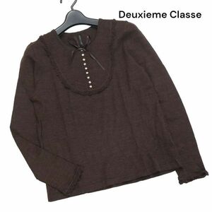 Deuxieme Classe ドゥーズィエム クラス 秋冬 リボン♪ 長袖 ウール ニット セーター カットソー Sz.F　レディース　K3T00635_A#E