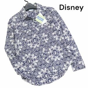 【新品 未使用】 Disney ディズニー アウトバーン社★ 通年 ペイズリー総柄♪ 長袖 シャツ Sz.M　レディース　K3T00645_A#C