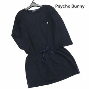 Psycho Bunny サイコバニー 秋冬 スカル バニー ワッペン♪ 長袖 ウール チュニック カットソー Sz.1　レディース 日本製　K3T00729_A#E