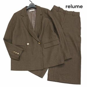 21AW★ relume ジャーナルスタンダード シャーク ツイード ジャケット&ワイド パンツ セットアップ スーツ Sz.38 レディース　K3T00765_A#O