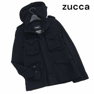 zucca Zucca autumn winter wool 100%! M-65 wool jersey - military field jacket Sz.M lady's navy K3T00777_A#N