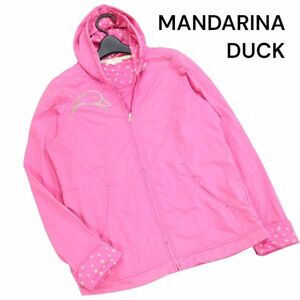 MANDARINA DUCK マンダリナダック 通年 プリント♪ ストレッチ ジップアップ パーカー フーディー Sz.L　レディース　K3T00773_A#O