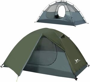 新品　TOMOUNT テント ソロテント 1-2人用 キャンプテント 二重層 自立式 耐水圧3000mm 通気 防風 軽量 コンパクト バイク アウトドア 